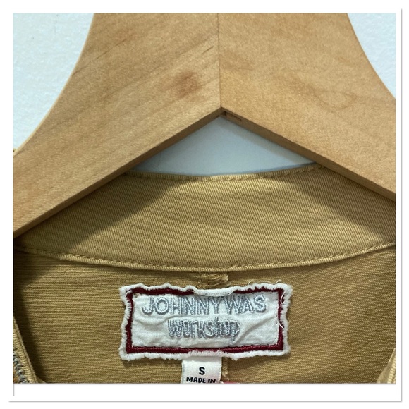 Johnny Was Amika Peplum Military Jacket Khaki Size Small - Picture 11 of 12